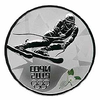 Памятная монета из серебра выпущена в честь олимпиады в Сочи 2014